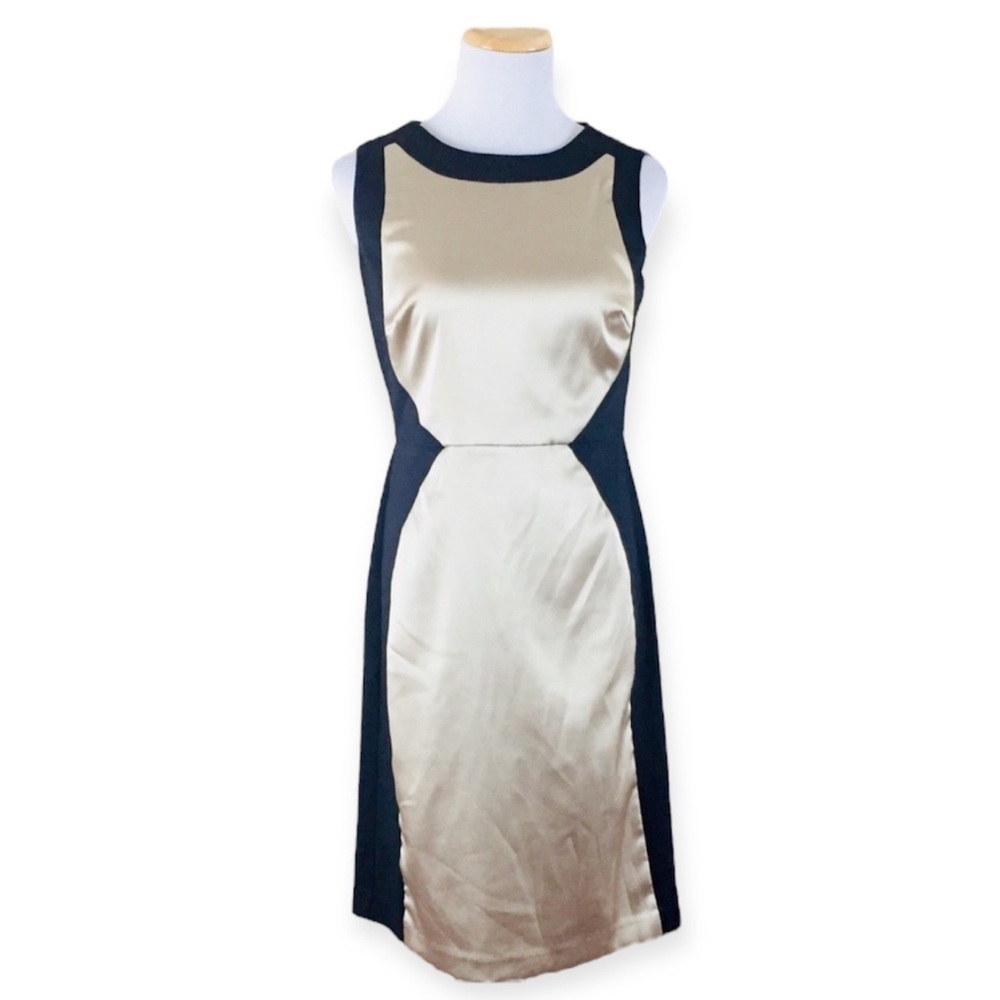 THE LIMITED Colorblock Metallic Sleeveless Sheath Dress 4 Small Career Work